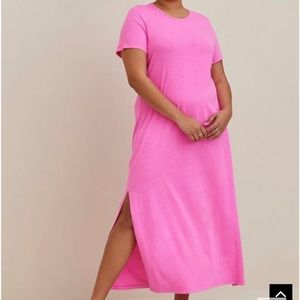 Neon Pink Maxi Cotton Dress